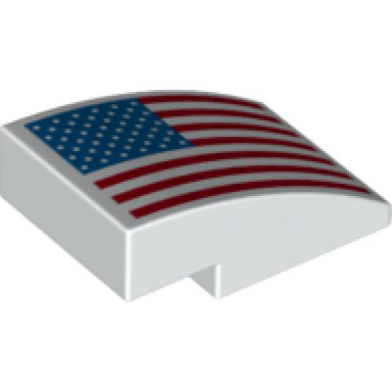 Slope, Curved 3 x 2 with United States Flag Pattern