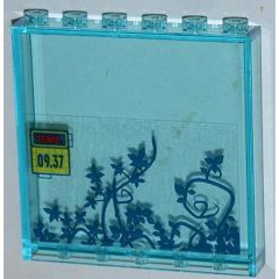 Panel 1 x 6 x 5 with Ivy Plants, 'TEMP.' and '09.37' Pattern (Sticker) - Set 6860