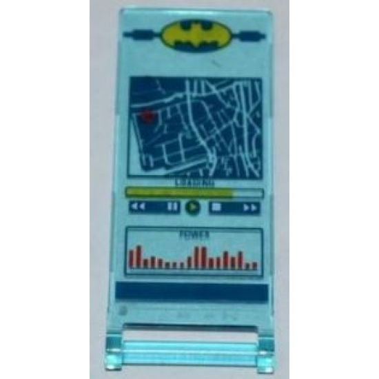 Flag 7 x 3 with Rod with Batman Logo, Street Map, 'LOADING' and 'POWER' Pattern (Sticker) - Set 6860