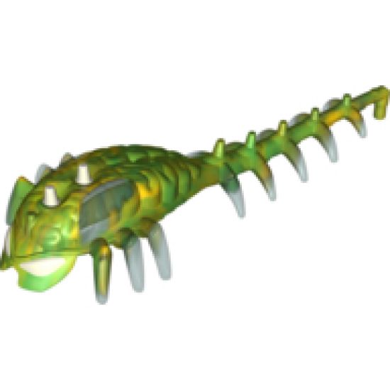 Hero Factory Brain with Glow In Dark Center and Marbled Yellow Pattern