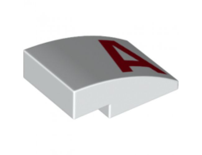 Slope, Curved 3 x 2 with Red 'A' Pattern