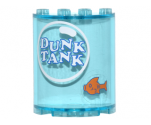 Cylinder Half 2 x 4 x 4 with 'DUNK TANK' in White Bubble and Orange Fish Pattern (Stickers) - Set 10244