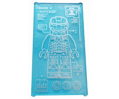 Glass for Window 1 x 4 x 6 with Iron Man Armor 'MARK V SUITCASE' Pattern (Sticker) - Set 76125