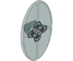 Minifigure, Shield Oval with Silver Mechanical Pattern