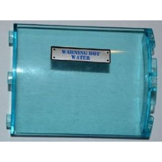Cylinder Quarter 4 x 4 x 6 with 'WARNING HOT WATER' Pattern Model Right Side (Sticker) - Set 8190