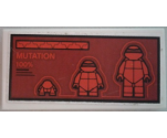 Tile 2 x 4 with Ninja Turtles and 'MUTATION 100%' on Dark Red Background Pattern (Sticker) - Set 79116