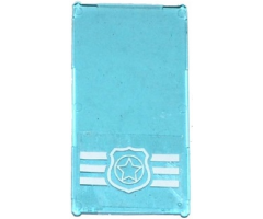 Glass for Window 1 x 4 x 6 with Police Badge on 3 White Stripes Pattern (Sticker) - Set 60069