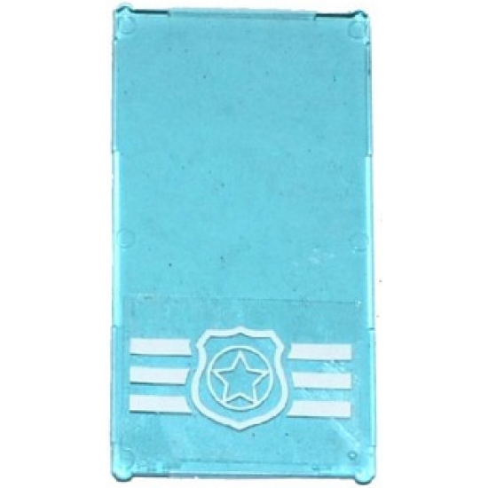 Glass for Window 1 x 4 x 6 with Police Badge on 3 White Stripes Pattern (Sticker) - Set 60069