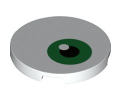 Tile, Round 3 x 3 with Green Eye Pattern