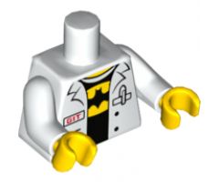 Torso Lab Coat with Pen and Red 'GIT' over Black Shirt with Batman Symbol in Yellow Oval Pattern / White Arms / Yellow Hands