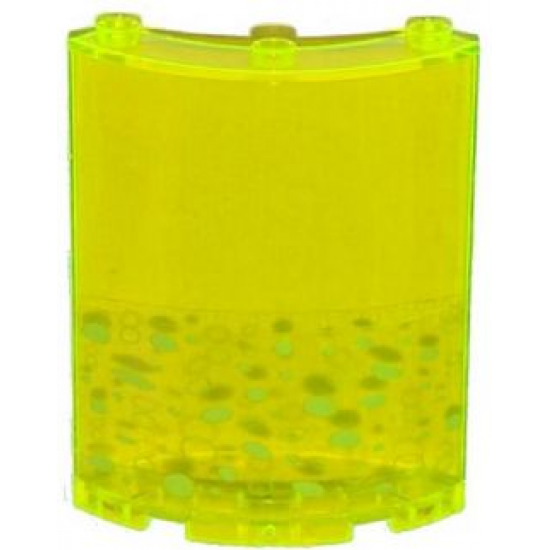Cylinder Quarter 4 x 4 x 6 with Lime Bubbles Pattern Left (Sticker) - Set 79119