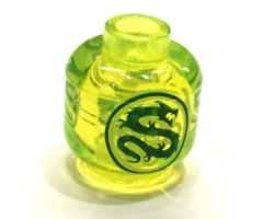 Minifigure, Head without Face Dragon Pattern - Hollow Stud