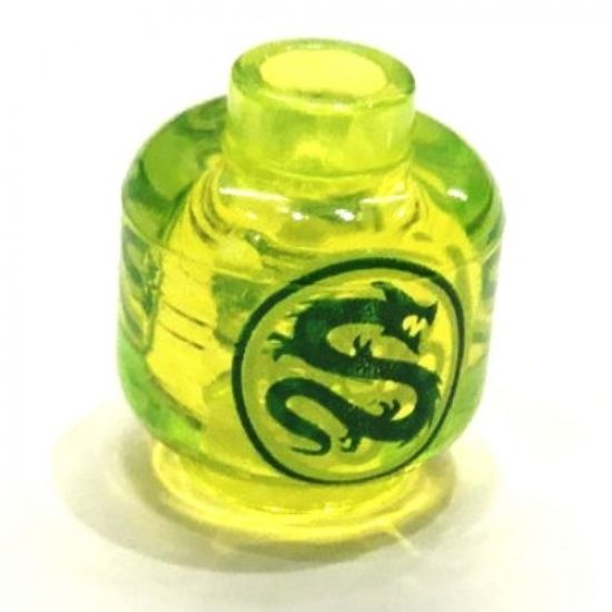 Minifigure, Head without Face Dragon Pattern - Hollow Stud