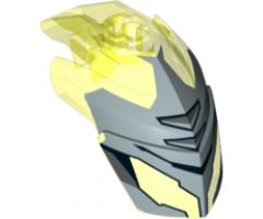 Hero Factory Helmet Visor with Clip with Flat Silver Face Guard Pattern Type 2