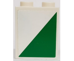 Brick 1 x 2 x 2 with Inside Stud Holder with White and Green Triangle Pattern Model Left Side (Sticker) - Set 60022