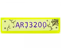 Tile 1 x 4 with License Plate 'ARJ3200', Spider Web, Cracks and Rivets Pattern (Sticker) - Set 70734