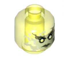 Minifigure, Head Alien Female Ghost with Yellowish Green Face and Sand Green Lips Pattern - Hollow Stud