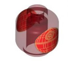 Minifigure, Head without Face Gold Death Star Pattern - Blocked Open Stud