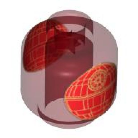 Minifigure, Head without Face Gold Death Star Pattern - Blocked Open Stud