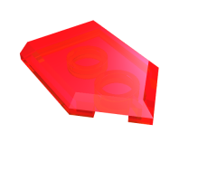 Tile, Modified 2 x 3 Pentagonal with Nexo Power Shield Pattern - Bull Race