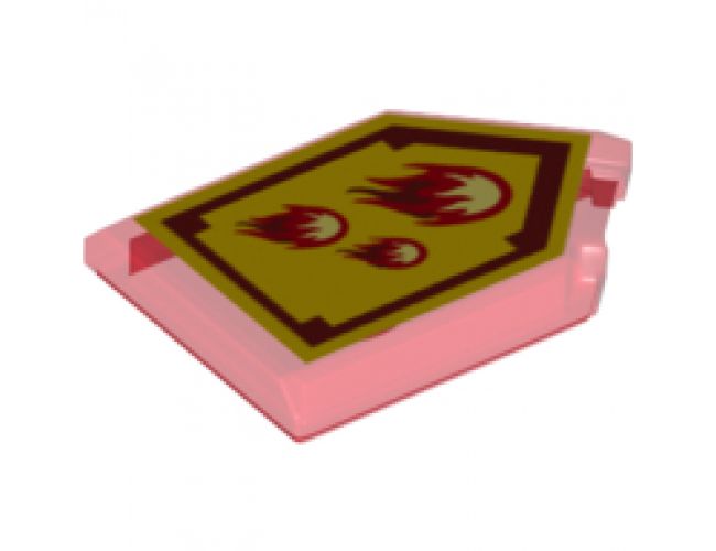 Tile, Modified 2 x 3 Pentagonal with Nexo Power Shield Pattern - Incinerate