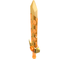 Minifigure, Weapon Sword, Long with Pearl Gold Tip and Angular Crossguard