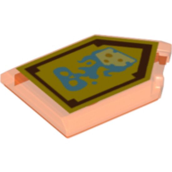 Tile, Modified 2 x 3 Pentagonal with Nexo Power Shield Pattern - Foul Steam