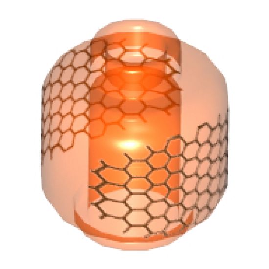 Minifigure, Head without Face Hexagonal Honeycomb Pattern - Hollow Stud