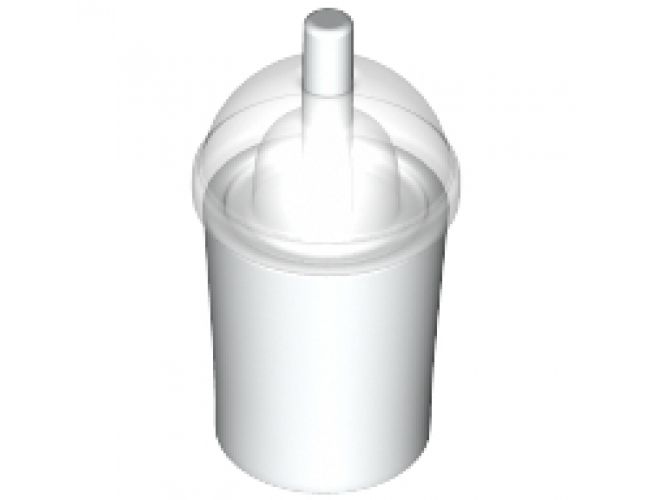 Minifigure, Utensil Cup, Dome Lid Cup and Straw with Trans-Clear Lid