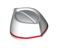 Minifigure, Headgear Cap, Butcher / Food Service with Red Stripe All Around Pattern