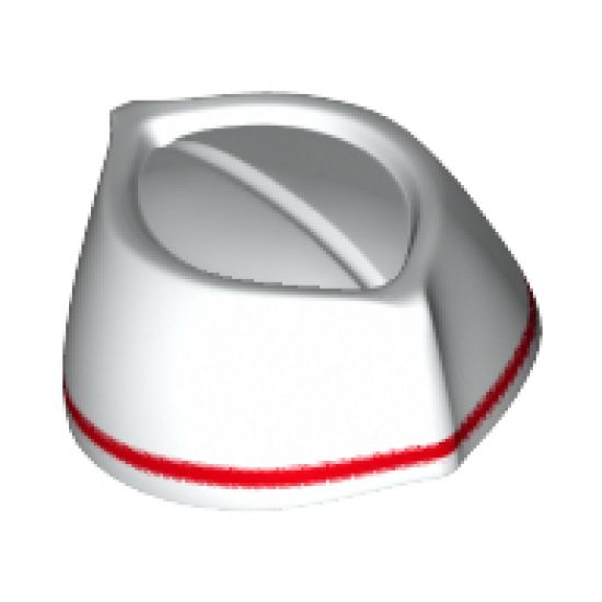 Minifigure, Headgear Cap, Butcher / Food Service with Red Stripe All Around Pattern