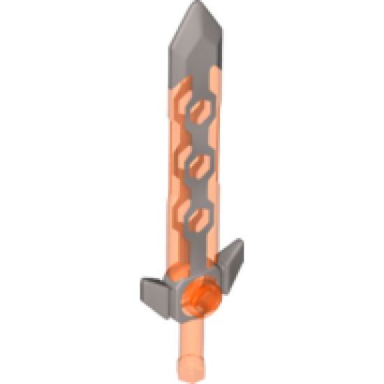 Minifigure, Weapon Sword, Long with Flat Silver Tip and Angular Crossguard
