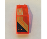 Windscreen 5 x 2 x 1 2/3 with Orange Circuitry Pattern Model Right Side (Stickers) - Set 72004