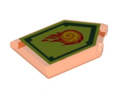 Tile, Modified 2 x 3 Pentagonal with Nexo Power Shield Pattern - Rolling Fireball