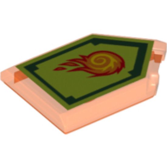 Tile, Modified 2 x 3 Pentagonal with Nexo Power Shield Pattern - Rolling Fireball