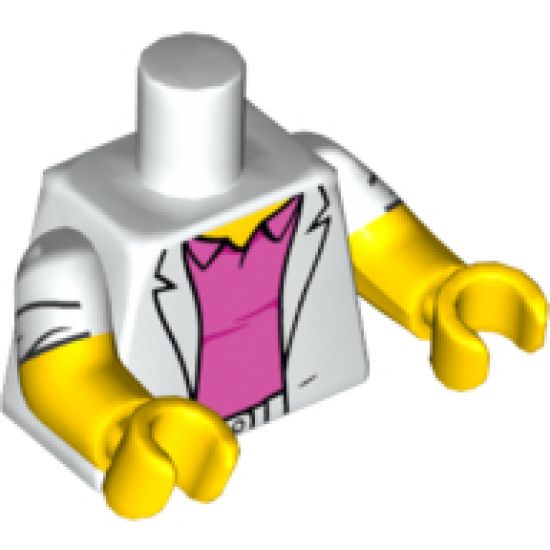 Torso Sport Jacket over Dark Pink Polo Shirt Pattern / Yellow Arms with Rolled Up Sleeves Pattern / Yellow Hands