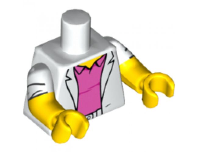 Torso Sport Jacket over Dark Pink Polo Shirt Pattern / Yellow Arms with Rolled Up Sleeves Pattern / Yellow Hands