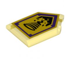Tile, Modified 2 x 3 Pentagonal with Nexo Power Shield Pattern - Rock Twister