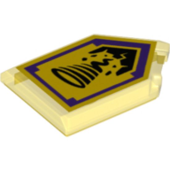Tile, Modified 2 x 3 Pentagonal with Nexo Power Shield Pattern - Rock Twister