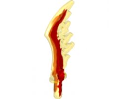 Minifigure, Weapon Sword, Serrated with Marbled Red Pattern