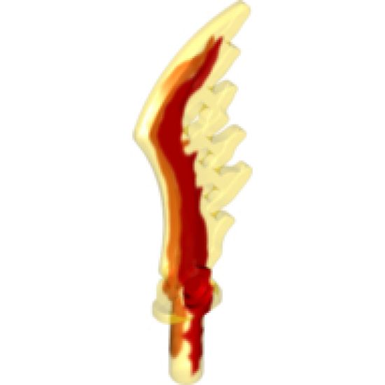 Minifigure, Weapon Sword, Serrated with Marbled Red Pattern