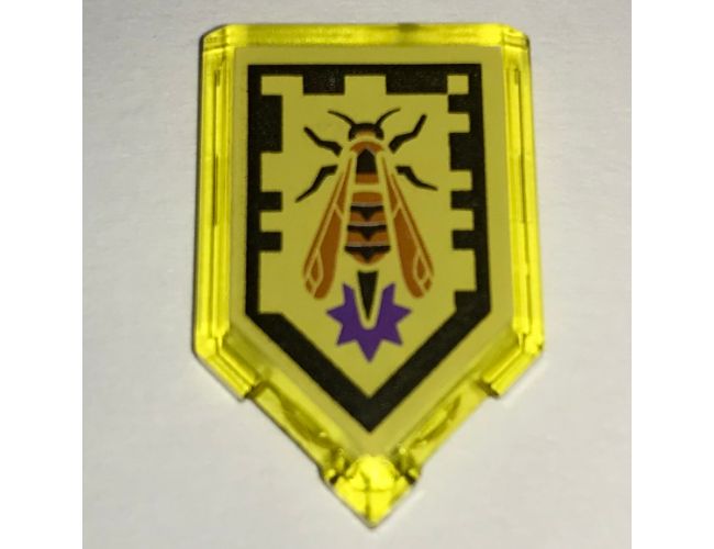 Tile, Modified 2 x 3 Pentagonal with Nexo Power Shield Pattern - Wasp Missile