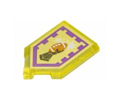 Tile, Modified 2 x 3 Pentagonal with Nexo Power Shield Pattern - Football Touchdown