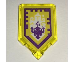 Tile, Modified 2 x 3 Pentagonal with Nexo Power Shield Pattern - Toad