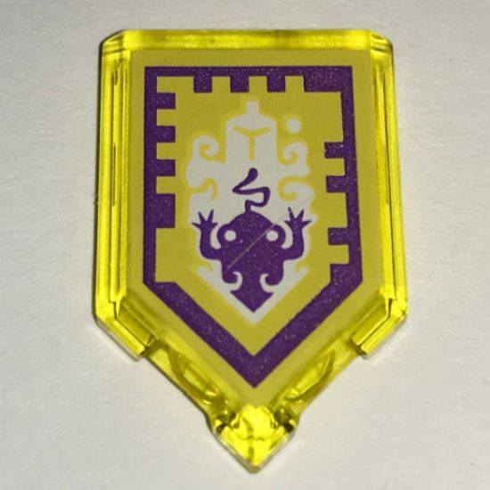 Tile, Modified 2 x 3 Pentagonal with Nexo Power Shield Pattern - Toad
