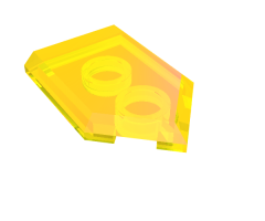 Tile, Modified 2 x 3 Pentagonal with Nexo Power Shield Pattern - Sun Flare