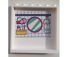 Panel 1 x 6 x 5 with Mirror, Towel and Toiletries Pattern on Inside (Sticker) - Set 41314