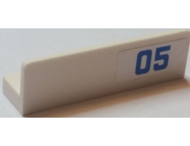 Panel 1 x 4 x 1 with Blue '05' on White Background Pattern Model Left Side (Sticker) - Set 60045