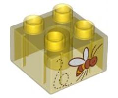 Duplo, Brick 2 x 2 with Flying Bee Pattern