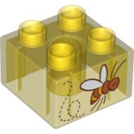 Duplo, Brick 2 x 2 with Flying Bee Pattern